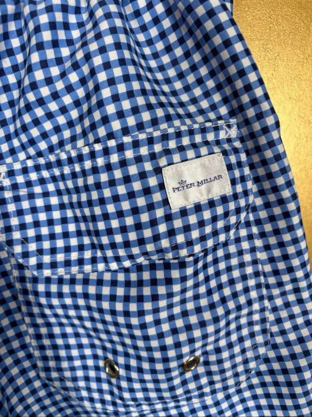 Peter Millar Gingham print swimming trunks size L